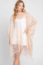 Floral Lace Kimono With Tassel