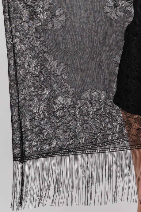 Floral Lace Kimono With Tassel