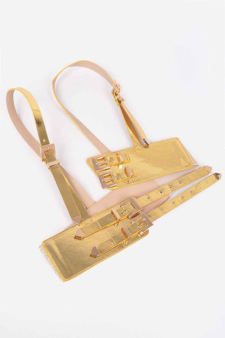 Vegan Harness With Metal Buckles