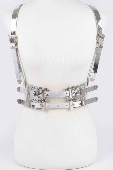 Plus Size Vegan Harness With Metal Buckle