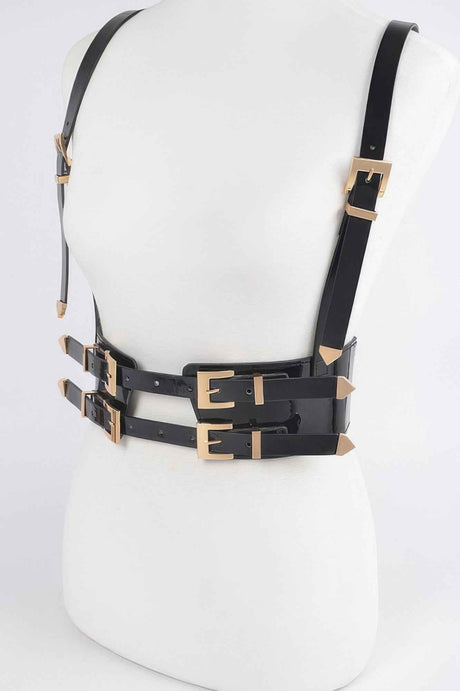 Plus Size Faux Leather Harness