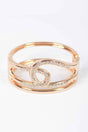Rhinestone Metal Spring Hinge Cuff
