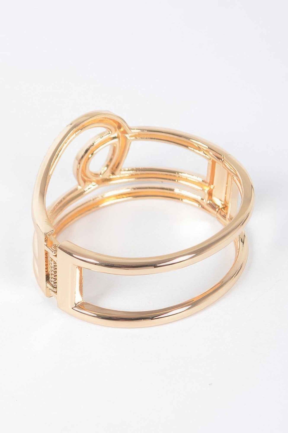 Rhinestone Metal Spring Hinge Cuff