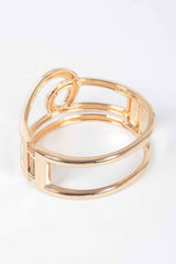 Rhinestone Metal Spring Hinge Cuff
