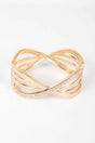 Rhinestone Metal Spring Hinge Cuff