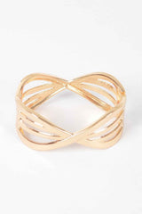 Rhinestone Metal Spring Hinge Cuff
