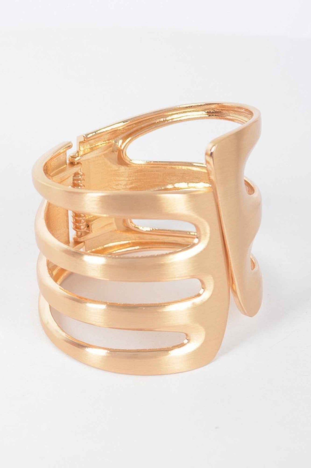 Metal Spring Hinge Cuff Bracelet