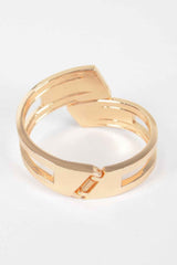 Rhinestone Metal Spring Hinge Cuff