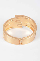Metal Spring Hinge Cuff Bracelet