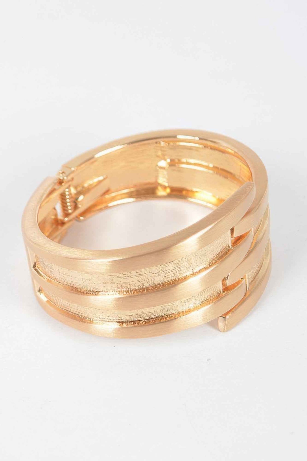 Metal Spring Hinge Cuff Bracelet