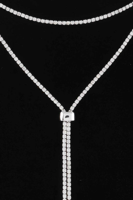 Jeweled Rhinestone Choker Drop Necklace