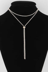 Jeweled Rhinestone Choker Drop Necklace
