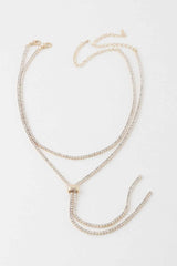 Jeweled Rhinestone Choker Drop Necklace