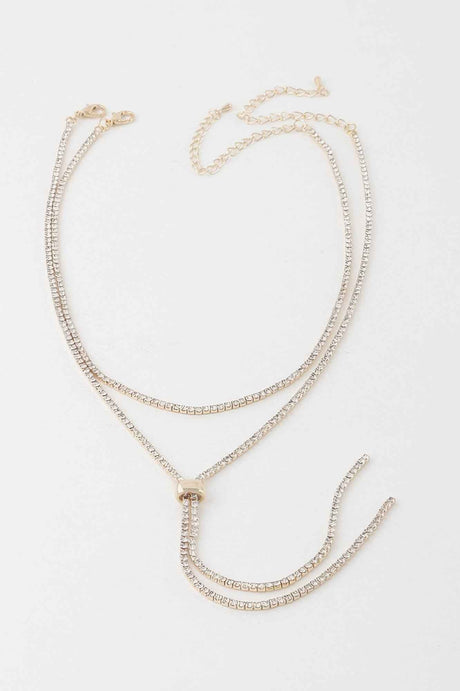 Jeweled Rhinestone Choker Drop Necklace