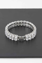 Double Rhinestone Clasp Bracelet