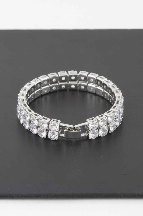 Double Rhinestone Clasp Bracelet