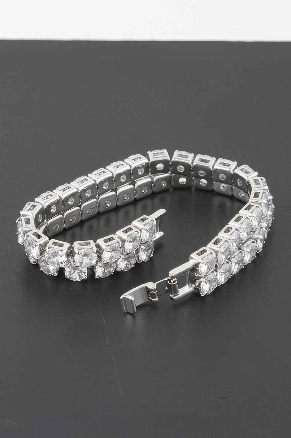 Double Rhinestone Clasp Bracelet