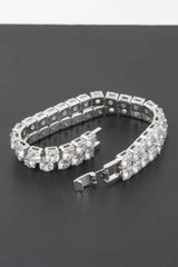 Double Rhinestone Clasp Bracelet