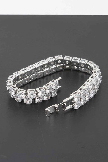 Double Rhinestone Clasp Bracelet