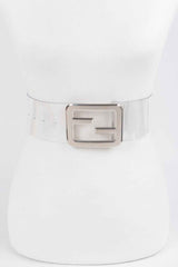 Metal Buckle Clear Belt