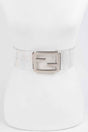 Metal Buckle Clear Belt