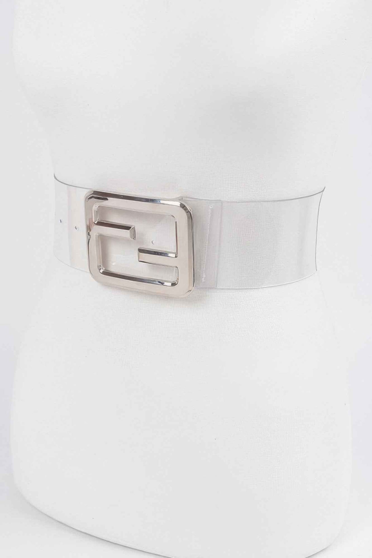 Metal Buckle Clear Belt