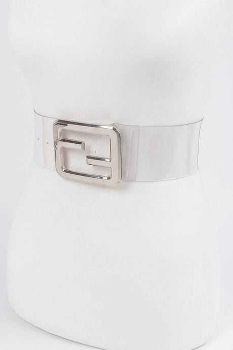 Metal Buckle Clear Belt