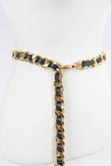 Faux Leather Oversized Chain Belt