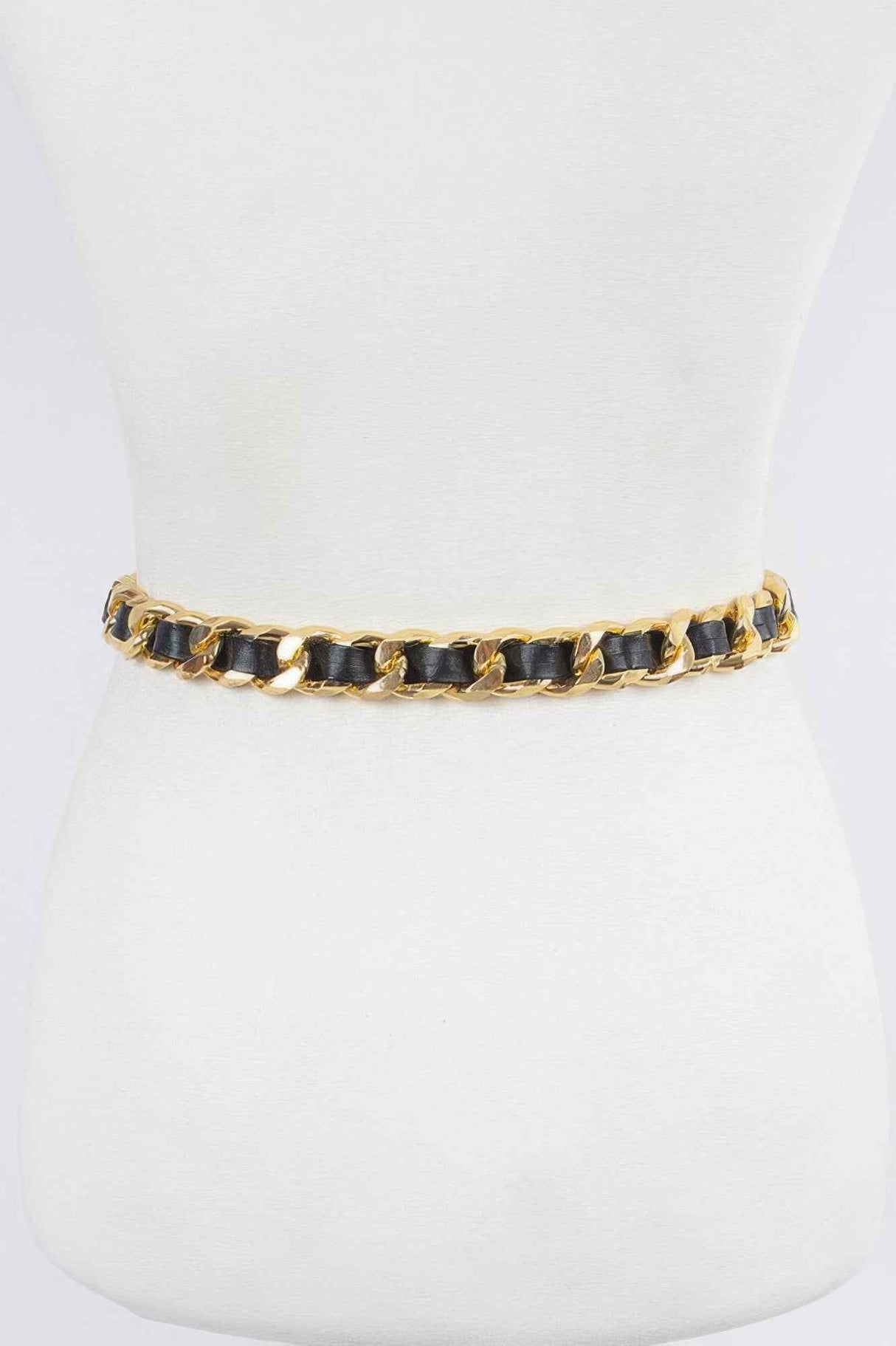 Faux Leather Oversized Chain Belt