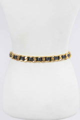 Faux Leather Oversized Chain Belt
