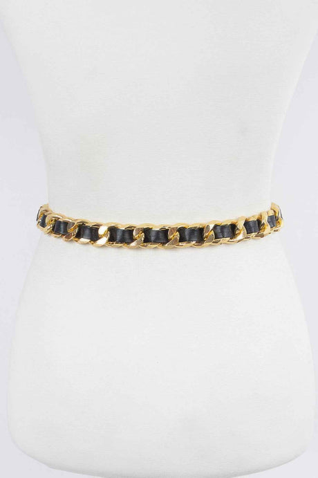 Faux Leather Oversized Chain Belt