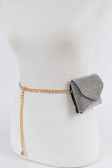 Rhinestone Mini Bag W Chain Belt