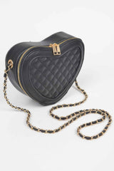 Quilted Heart Shape Crossbody Bag