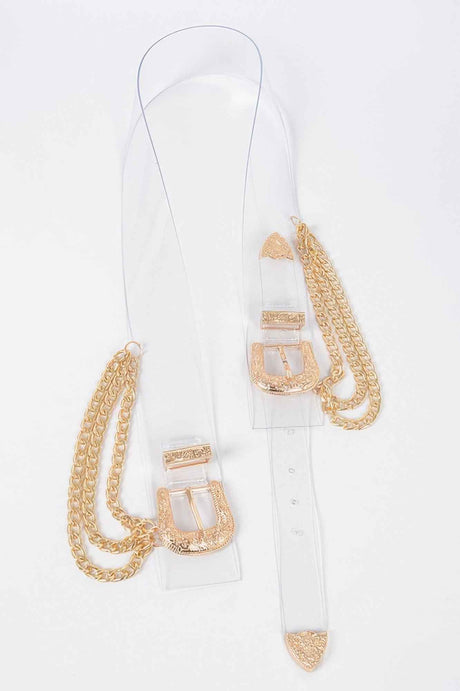 Plus Size Metal Buckle Chain Belt