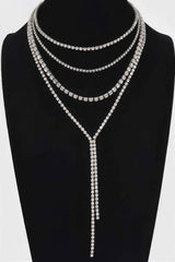 Multi-layered Rhinestone Long Necklace