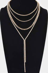 Multi-layered Rhinestone Long Necklace