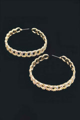 Rhinestone Hoop Earring