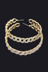 Rhinestone Hoop Earring