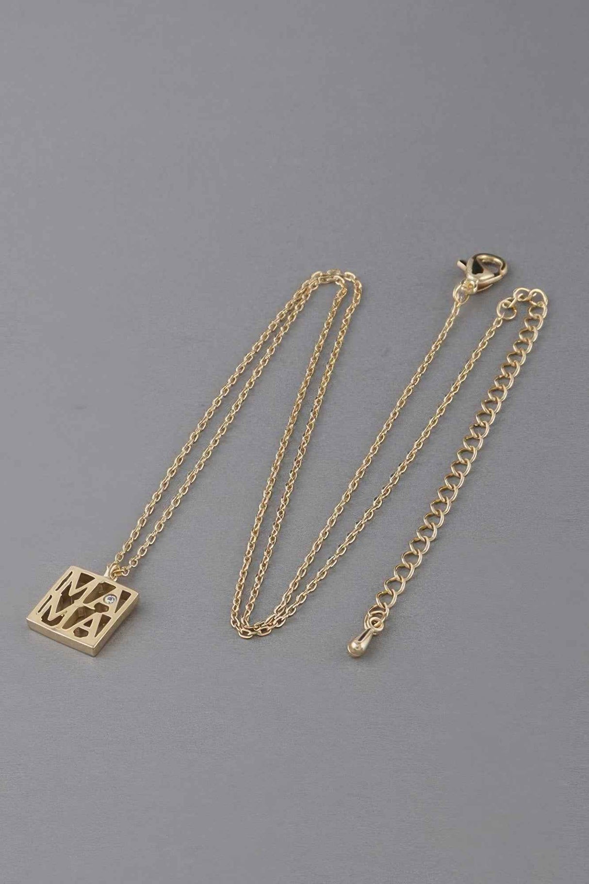 Mama Script Box Necklace