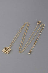 Mama Script Box Necklace