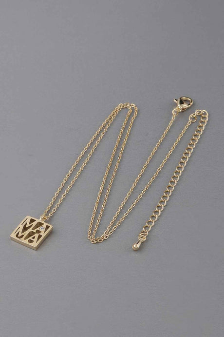 Mama Script Box Necklace