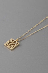 Mama Script Box Necklace