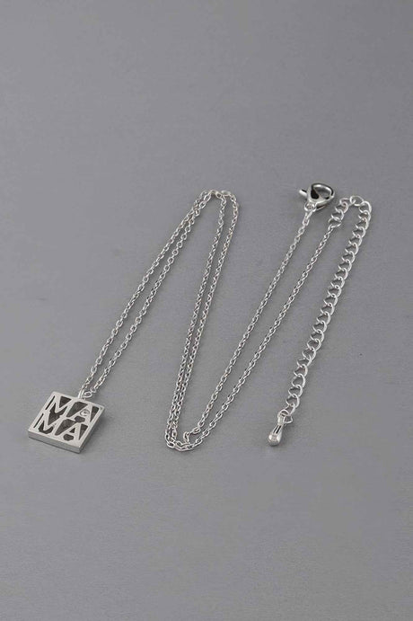 Mama Script Box Necklace
