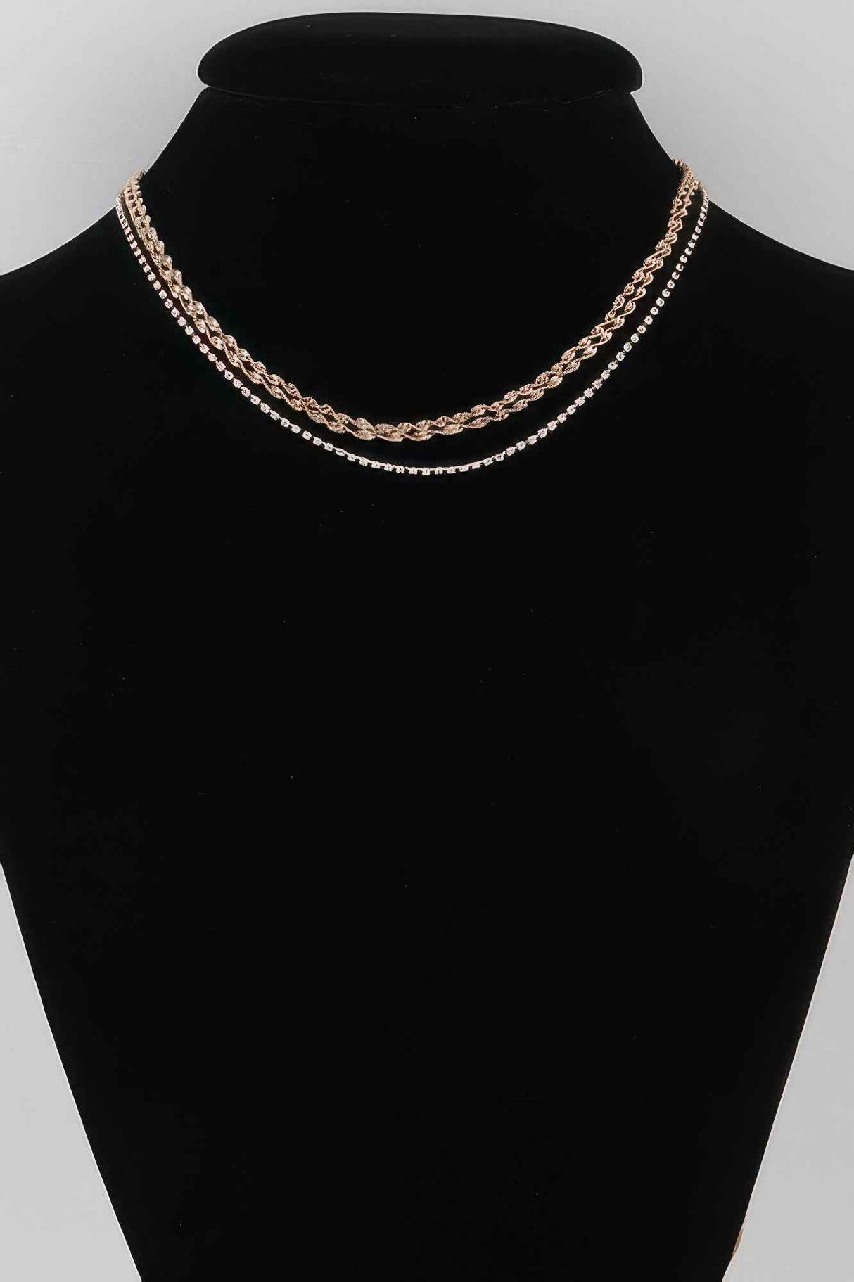 Rhinestone Twisted Chain Necklace