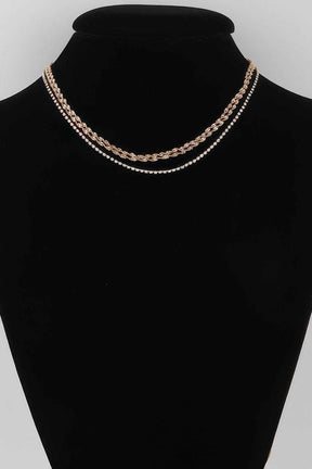 Rhinestone Twisted Chain Necklace