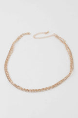Rhinestone Twisted Chain Necklace