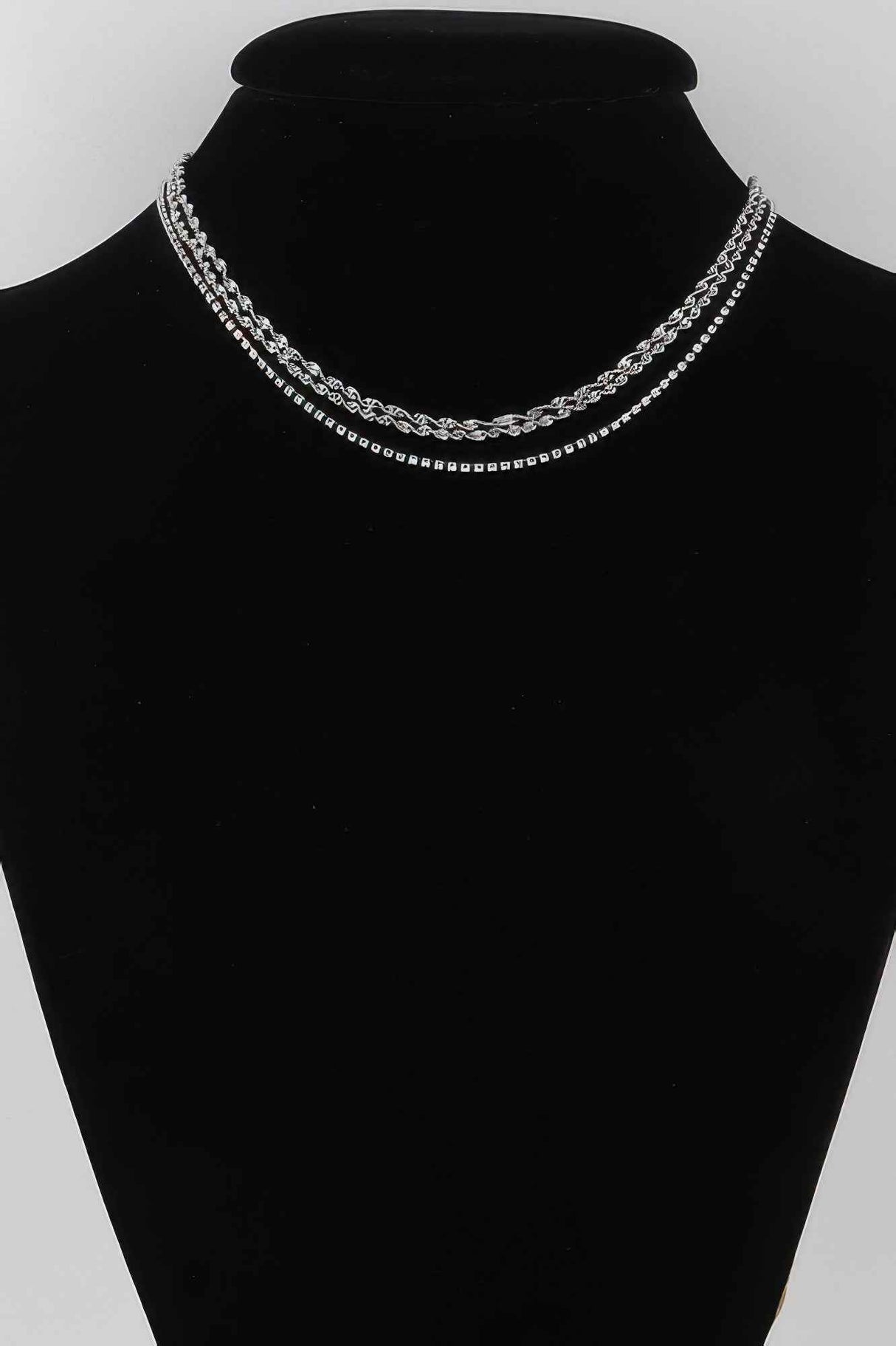 Rhinestone Twisted Chain Necklace