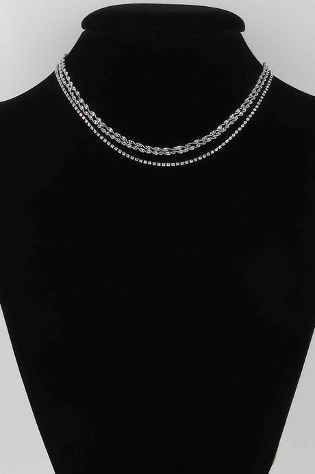 Rhinestone Twisted Chain Necklace