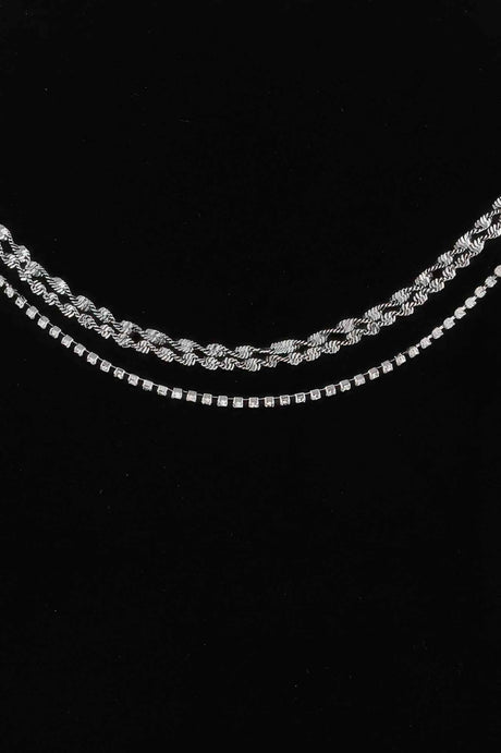 Rhinestone Twisted Chain Necklace