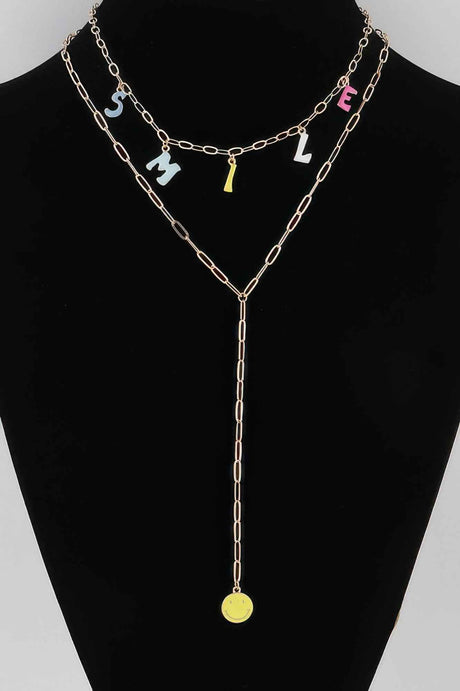 Smile Chain Drop Necklace